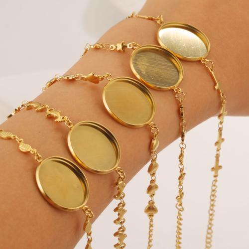 304 Stainless Steel Bracelet Setting, DIY & different styles for choice, original color, 20mm, Sold By Strand