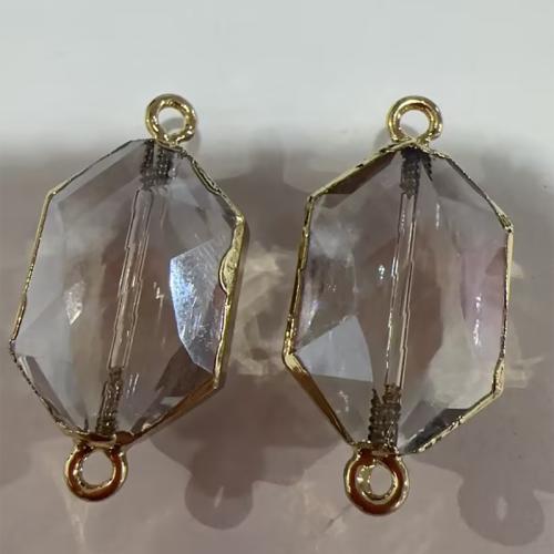Quartz Connector, Clear Quartz, Geometrical Pattern, plated, DIY & faceted, 36x18x11mm, Hole:Approx 1.5mm, Sold By PC