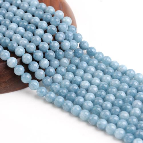 Natural Jade Beads, Round, dyed & DIY & different size for choice, blue, Length:Approx 38 cm, Sold By PC