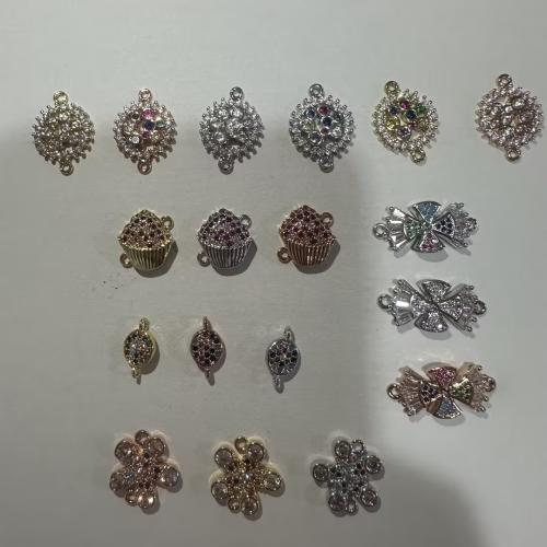 Цирконий Micro Pave Латунный разъем, Латунь, Другое покрытие, DIY & разные стили для выбора & инкрустированное микро кубического циркония, отверстие:Приблизительно 1mm, 10ПК/Лот, продается Лот