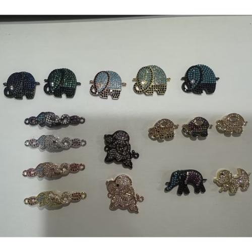 Цирконий Micro Pave Латунный разъем, Латунь, Животное, Другое покрытие, DIY & разные стили для выбора & инкрустированное микро кубического циркония, отверстие:Приблизительно 1mm, 10ПК/Лот, продается Лот