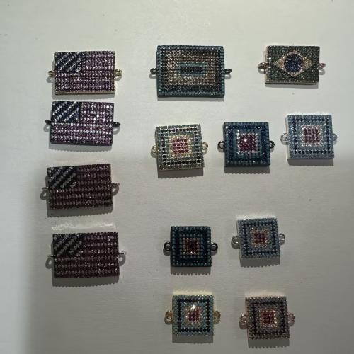 Cubic Zirconia Micro Pave Brass Connector, plated, DIY & different styles for choice & micro pave cubic zirconia, Hole:Approx 1mm, 10PCs/Lot, Sold By Lot