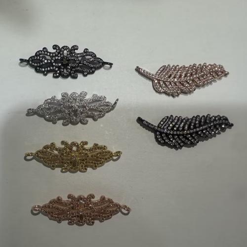 Cubic Zirconia Micro Pave Brass Connector, plated, DIY & different styles for choice & micro pave cubic zirconia, 10PCs/Lot, Sold By Lot