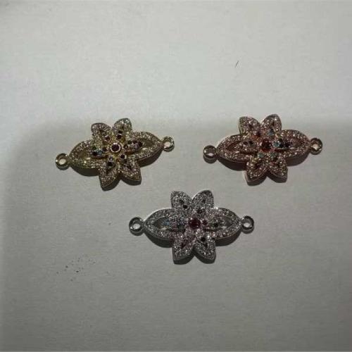 Cubic Zirconia Micro Pave Brass Connector, plated, DIY & micro pave cubic zirconia, more colors for choice, 30x16x4mm, Hole:Approx 1mm, 10PCs/Lot, Sold By Lot