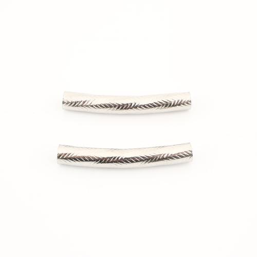 304 Stainless Steel Curved Tube Beads, DIY, original color, 40x6x6mm, Sold By PC