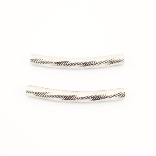 304 Stainless Steel Curved Tube Beads, DIY, original color, 50x6x6mm, Sold By PC
