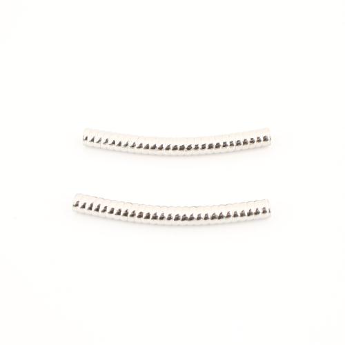 304 Stainless Steel Curved Tube Beads, DIY, original color, 40x4x4mm, Sold By PC