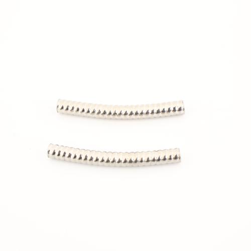 304 Stainless Steel Curved Tube Beads, DIY, original color, 35x4x4mm, Sold By PC