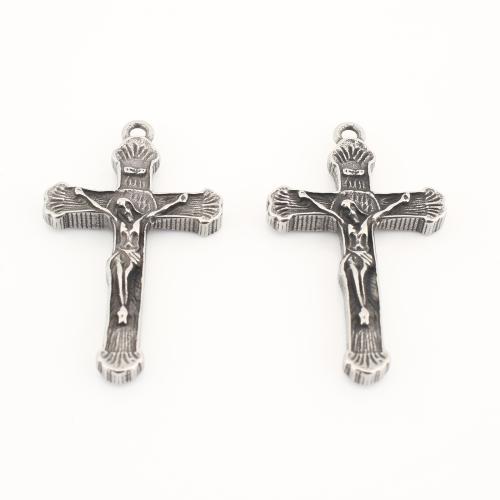 Stainless Steel Cross Pendants, 304 Stainless Steel, vintage & DIY, original color, 44x25x4mm, Sold By PC