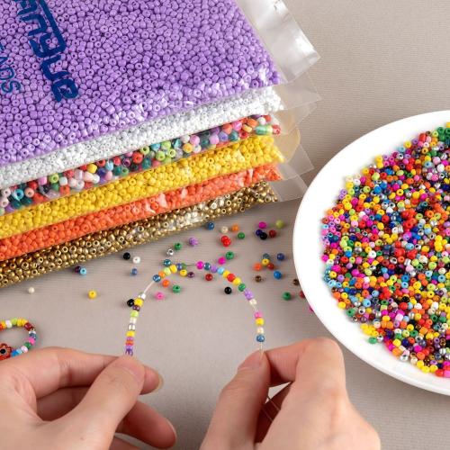 Solid Color Glass Seed Beads, DIY & different size for choice, more colors for choice, 450G/Bag, Sold By Bag
