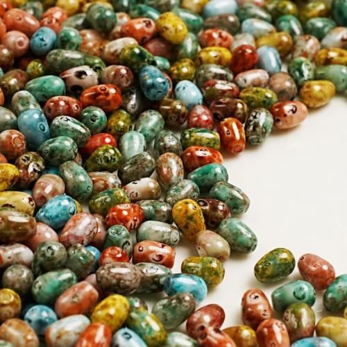 Fashion Glass Beads, plated, DIY, multi-colored, beads size 7-8mm, 100PCs/Bag, Sold By Bag
