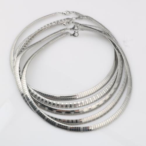 Acier inoxydable 304 collier, bijoux de mode & styles différents pour le choix & pour femme, couleur originale, width 8mm, Longueur:Environ 45 cm, Vendu par PC