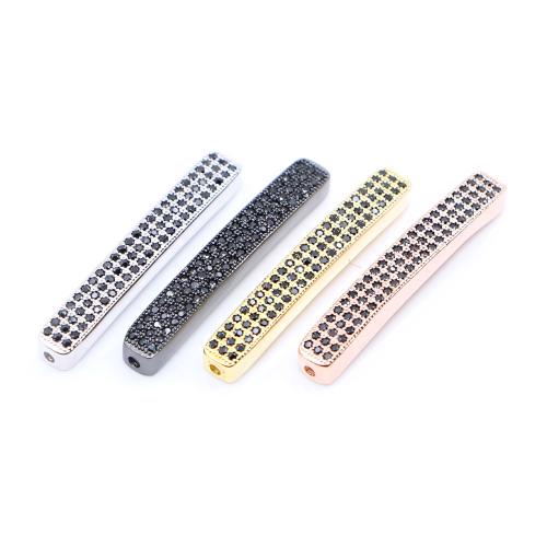 Brass Spacer Bar, plated, DIY & micro pave cubic zirconia, more colors for choice, 35x5mm, 10PCs/Lot, Sold By Lot