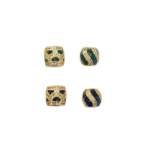 Brass Spacer Beads, gold color plated, DIY & different styles for choice & enamel & with rhinestone, 10PCs/Lot, Sold By Lot