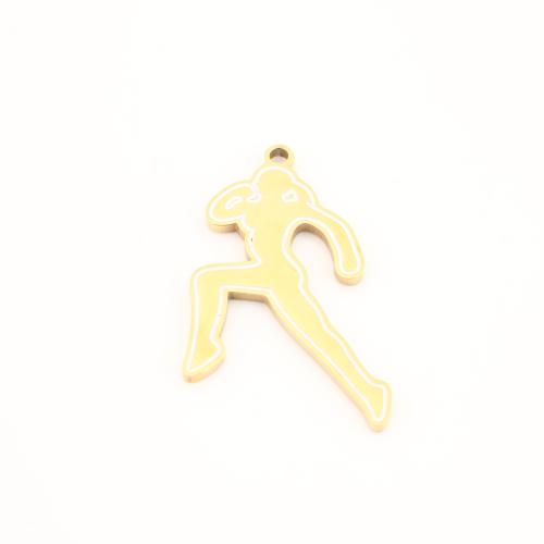 Colgantes de Acero Inoxidable, acero inoxidable 304, personaje, chapado en color dorado, Bricolaje, 34x20x2mm, Vendido por UD