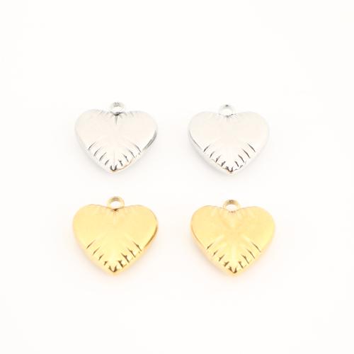 Stainless Steel Heart Pendants, 304 Stainless Steel, plated, DIY, more colors for choice, 17x16x5mm, Sold By PC