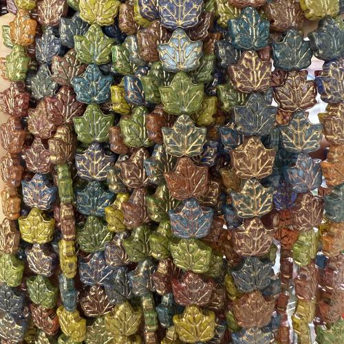 Lampwork Beads, Leaf, DIY, more colors for choice, 13mm, Approx 25PCs/Strand, Sold By Strand