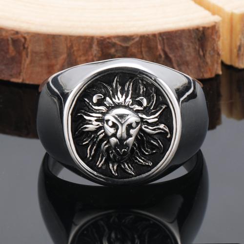 Titanstahl Fingerring, Löwe, poliert, Vintage & verschiedene Größen vorhanden & für den Menschen, originale Farbe, Größe:7-13, verkauft von PC