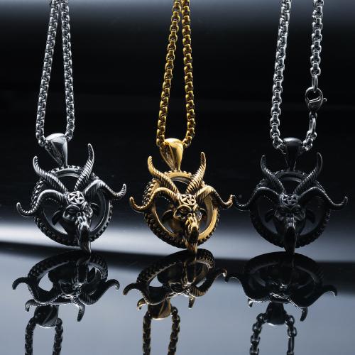Titanium Steel Pendants, Sheep, plated, vintage & different styles for choice, 38x42mm, Sold By PC