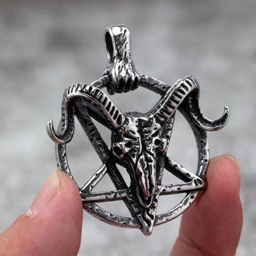 304 Stainless Steel Pendant, Sheep, vintage & DIY, original color, 48x55mm, Sold By PC