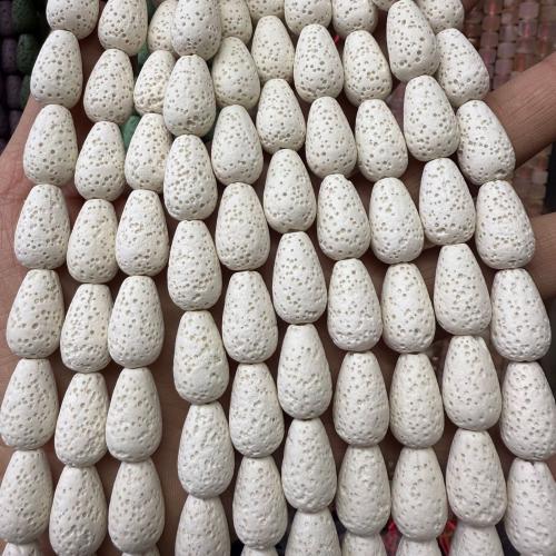 Natürliche Lava Perlen, Tropfen, DIY, keine, 10x16mm, ca. 25PCs/Strang, verkauft von Strang