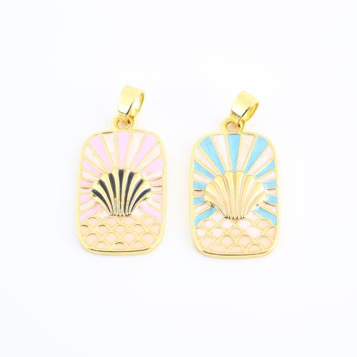 Bijoux pendentifs en laiton, Motif géométrique, Placage de couleur d'or, DIY & émail, plus de couleurs à choisir, 34x16x3mm, Vendu par PC