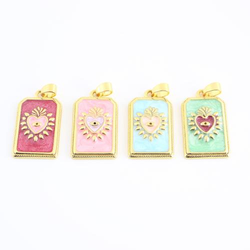 Bijoux pendentifs en laiton, Motif géométrique, Placage de couleur d'or, DIY & émail, plus de couleurs à choisir, 32x16x3mm, Vendu par PC