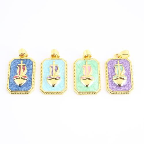 Bijoux pendentifs en laiton, Motif géométrique, Placage de couleur d'or, DIY & émail, plus de couleurs à choisir, 33x16x5mm, Vendu par PC
