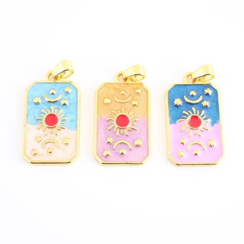 Bijoux pendentifs en laiton, Motif géométrique, Placage de couleur d'or, DIY & émail, plus de couleurs à choisir, 33x16x2mm, Vendu par PC