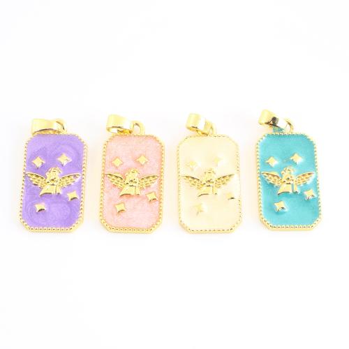 Bijoux pendentifs en laiton, Motif géométrique, Placage de couleur d'or, DIY & émail, plus de couleurs à choisir, 31x14x2mm, Vendu par PC