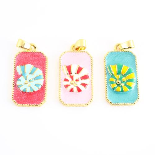 Bijoux pendentifs en laiton, Motif géométrique, Placage de couleur d'or, DIY & émail, plus de couleurs à choisir, 31x14x2mm, Vendu par PC