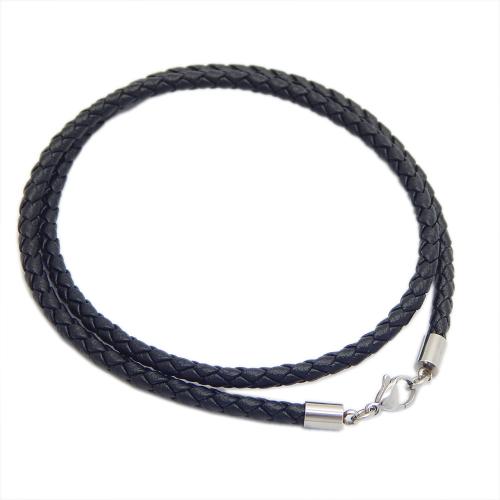 304 Stainless Steel Necklace Cord, with PU Leather, DIY & different size for choice, 20PCs/Lot, Sold By Lot