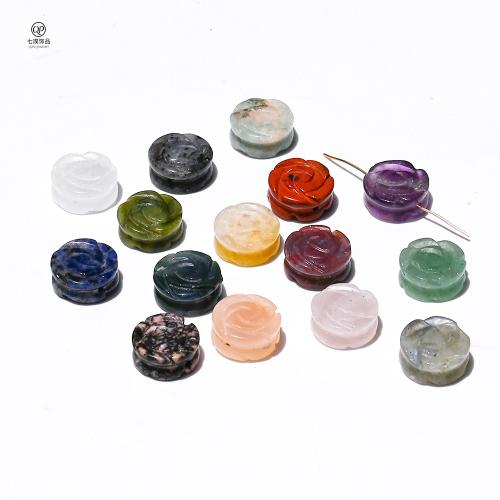 Edelstein Schmuckperlen, Rose, geschnitzt, DIY & verschiedenen Materialien für die Wahl, 14x14x7mm, verkauft von PC