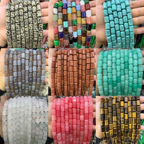 Edelstein Schmuckperlen, Zylinder, poliert, DIY & verschiedenen Materialien für die Wahl, 10x14mm, ca. 27PCs/Strang, verkauft von Strang