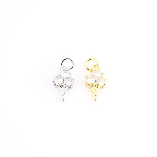 Cubique Pendentif en laiton zircon pavent, Placage, DIY & pavé de micro zircon, plus de couleurs à choisir, 18x8x3mm, Vendu par PC