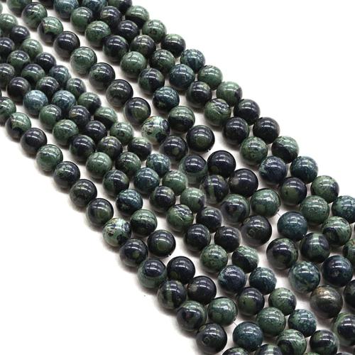 Perles bijoux en pierres gemmes, Pierre d'oeil vert, Rond, DIY & normes différentes pour le choix, Vendu par Environ 38 cm brin