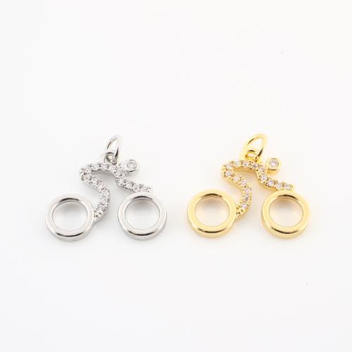 Cubique Pendentif en laiton zircon pavent, Placage, DIY & pavé de micro zircon, plus de couleurs à choisir, 19x20x2mm, Vendu par PC