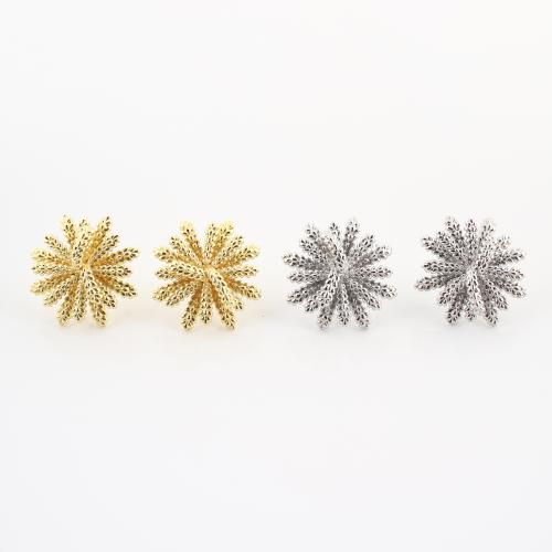 Brass Stud Earring, plated, fashion jewelry & for woman, more colors for choice, 26x26x19mm, Sold By Pair