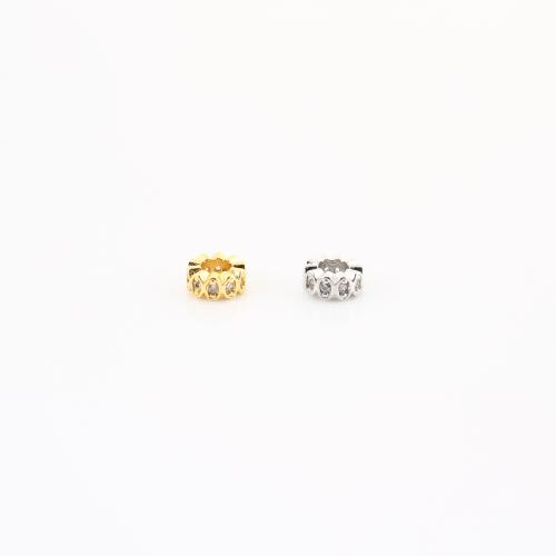 metal entrepiezas, chapado, Bricolaje & micro arcilla de zirconia cúbica, más colores para la opción, 3x6x6mm, Vendido por UD