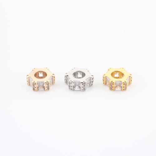 Separadores de Metal, chapado, Bricolaje & micro arcilla de zirconia cúbica, más colores para la opción, 4x10x10mm, Vendido por UD