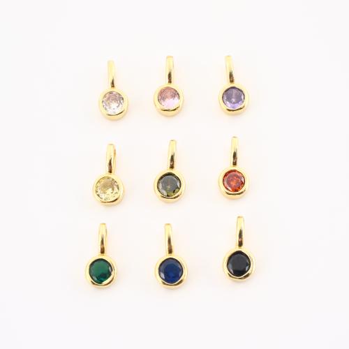 Cúbicos Circonia Colgante Latón Micro pavimenta, metal, Esférico, chapado en color dorado, Bricolaje & micro arcilla de zirconia cúbica, más colores para la opción, 10x5x3mm, Vendido por UD