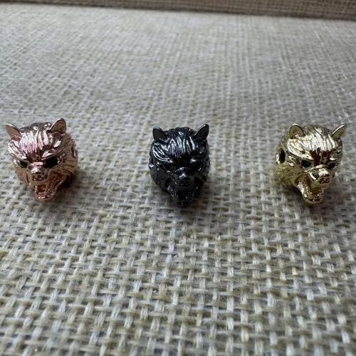 Brass Spacer Beads, Animal, plated, DIY & micro pave cubic zirconia, more colors for choice, 14x11x10mm, Hole:Approx 2mm, 10PCs/Lot, Sold By Lot