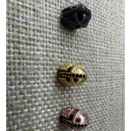 Brass Spacer Beads, plated, DIY & micro pave cubic zirconia, more colors for choice, 11x9.50x9.60mm, Hole:Approx 2mm, 10PCs/Lot, Sold By Lot