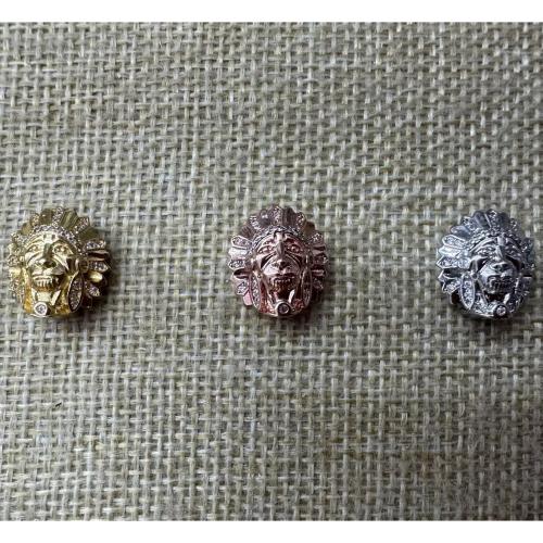 Separadores de Metal, chapado, Bricolaje & micro arcilla de zirconia cúbica, más colores para la opción, 16.70x15.38x8.20mm, agujero:aproximado 2mm, 10PCs/Grupo, Vendido por Grupo