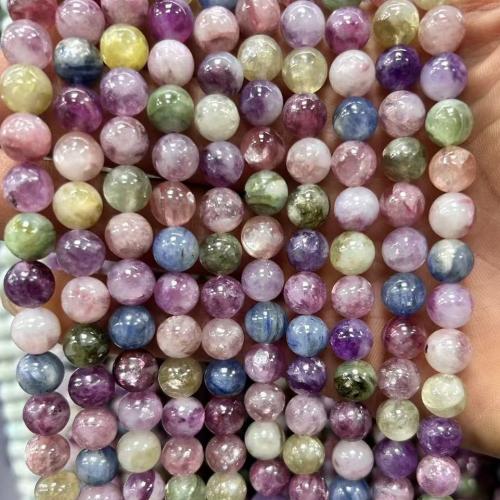 Perles de pierres précieuses mixtes, Pierre naturelle, Rond, DIY & normes différentes pour le choix & lisse, multicolore, Vendu par Environ 38 cm brin