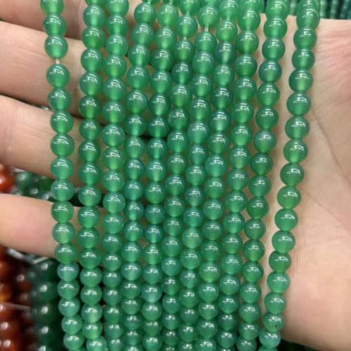 Perle agate verte naturelle, Rond, poli, DIY & normes différentes pour le choix, grade A, Vendu par Environ 38 cm brin