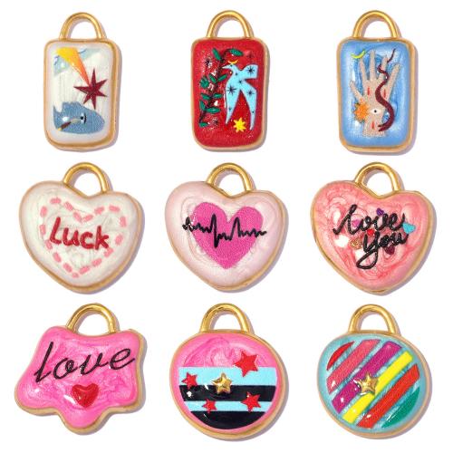 Bijoux pendentifs en acier inoxydable , Acier inoxydable 304, Placage, DIY & styles différents pour le choix & émail, 3PC/sac, Vendu par sac