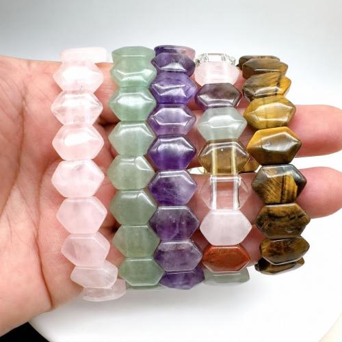Gemstone Bracelet, Geometrical Pattern, fashion jewelry & Unisex, more colors for choice, beads size 10x14mm, Length:Approx 7 Inch, Sold By PC