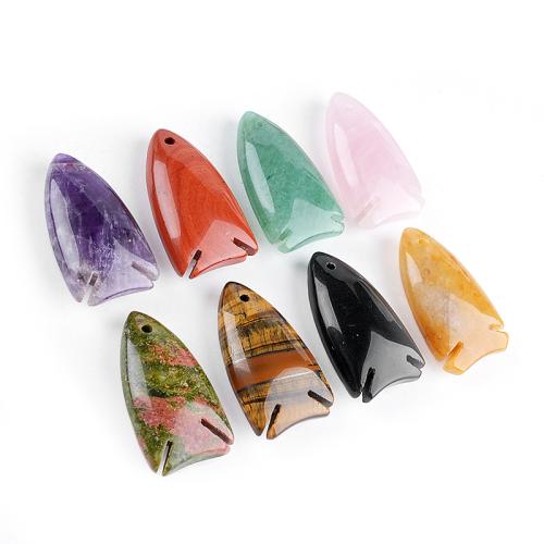 Gemstone Pendants Jewelry, Fish, DIY & different materials for choice, 40x22mm, Sold By PC