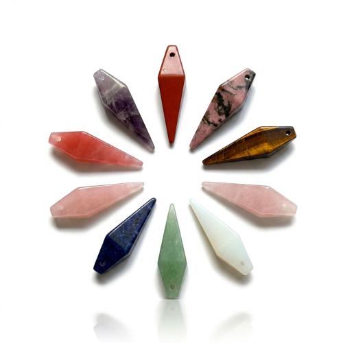 Gemstone Pendants Jewelry, Geometrical Pattern, DIY & different materials for choice, 12x12x43mm, Sold By PC